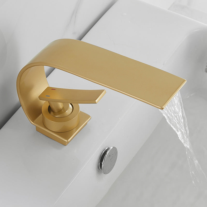 BowLift | Unique bathroom waterfall faucet brass sink tap