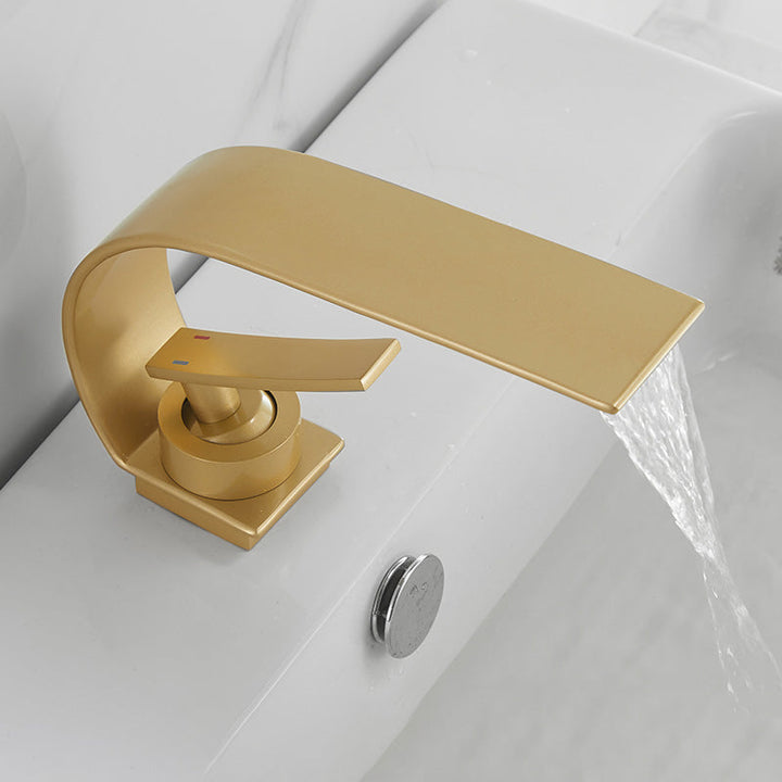 BowLift | Unique bathroom waterfall faucet brass sink tap