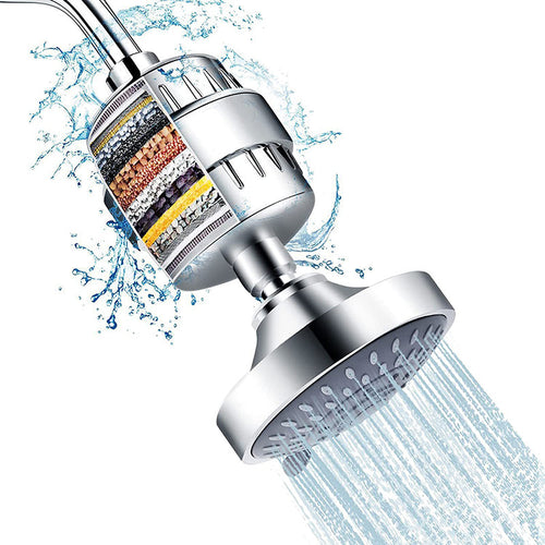 BowLift | 5 Sprays Shower Head Wall Mounted Silver Round Fixed Shower Head