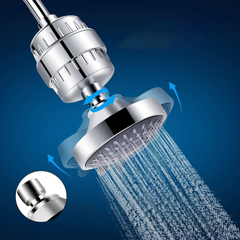 BowLift | 5 Sprays Showerhead Wall Mount Silver Round Fixed Showerhead