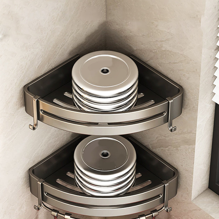 BowLift | Contemporary bathroom accessory set 3-piece bath shelf with hooks