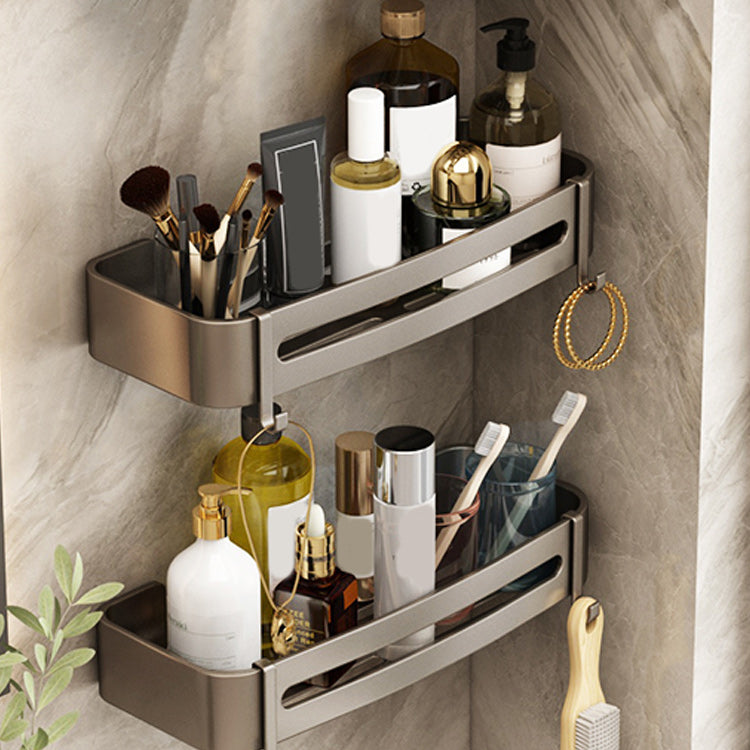 BowLift | Contemporary bathroom accessory set 3-piece bath shelf with hooks