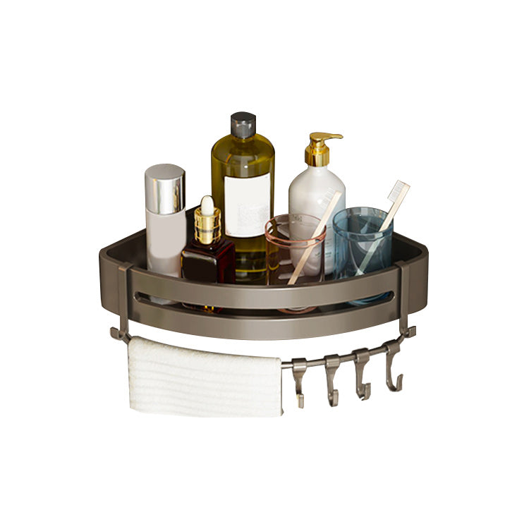 BowLift | Contemporary bathroom accessory set 3-piece bath shelf with hooks