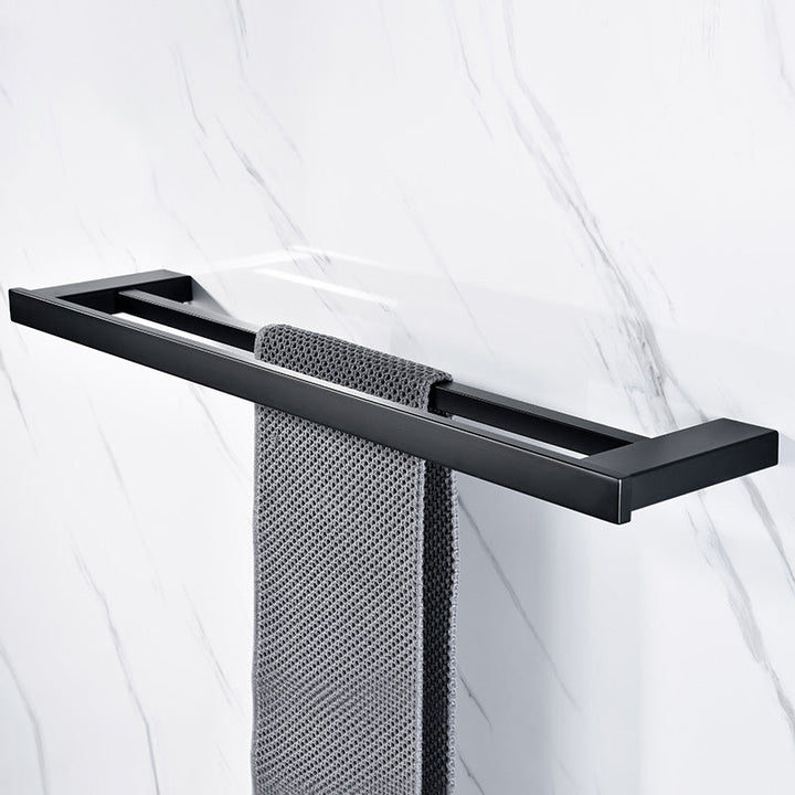 BowLift | 5-piece Modernism Bath Accessory Set in Matte Black Stainless Steel