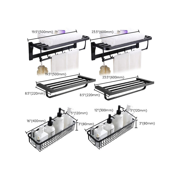 BowLift | 5-piece Modernism Bathroom Accessory Set in Matte Black Stainless Steel