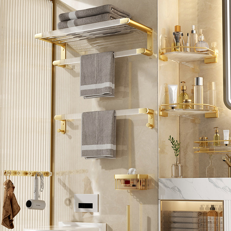BowLift | Modern Bathroom Accessory Set made of Gold Metal and Acrylic Bath Accessory Set