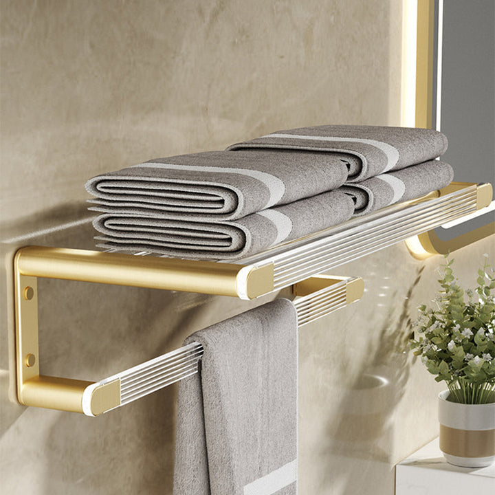 BowLift | Modern Bathroom Accessory Set made of Gold Metal and Acrylic Bath Accessory Set