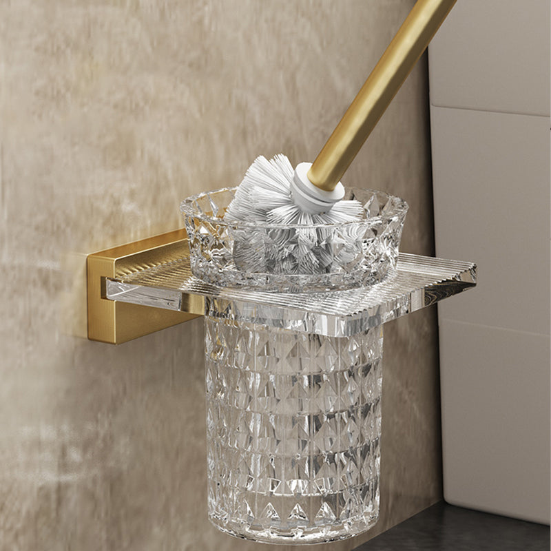 BowLift | Modern Bathroom Accessory Set made of Gold Metal and Acrylic Bath Accessory Set