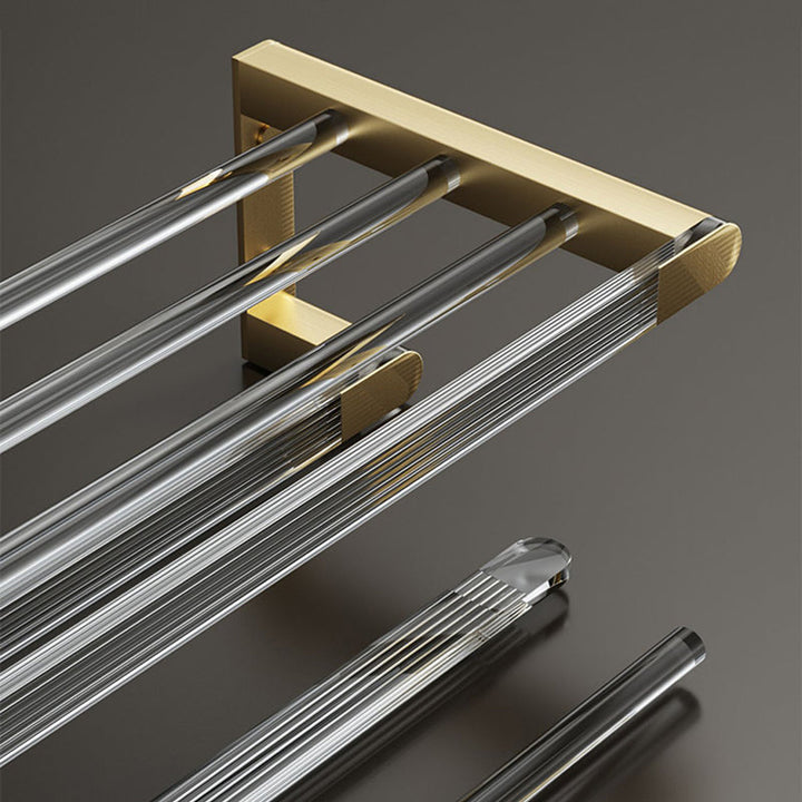 BowLift | Modern Bathroom Accessory Set made of Gold Metal and Acrylic Bath Accessory Set