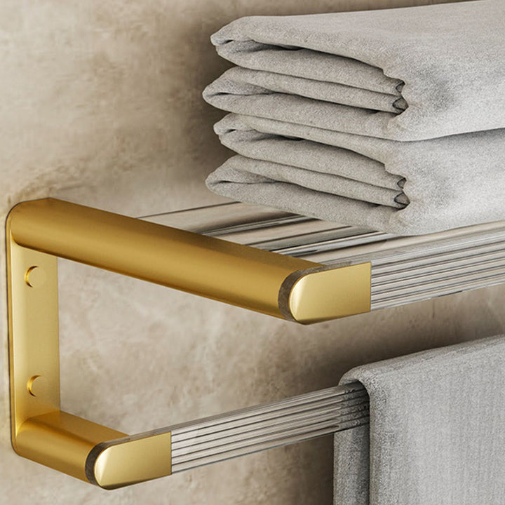 BowLift | Modern Bathroom Accessory Set made of Gold Metal and Acrylic Bath Accessory Set