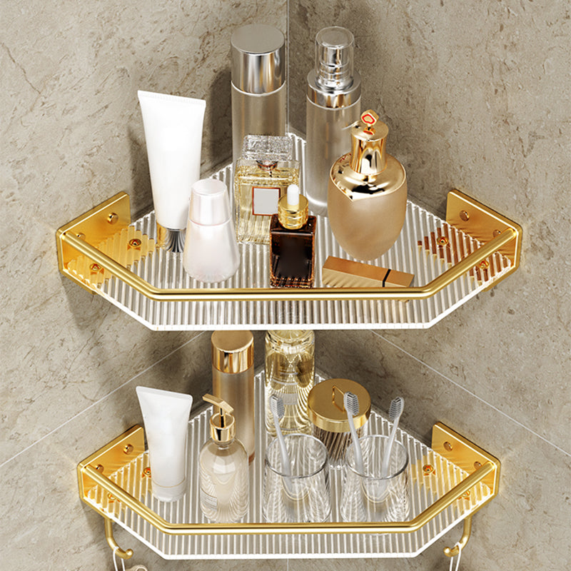 BowLift | Modern Bathroom Accessory Set made of Gold Metal and Acrylic Bath Accessory Set
