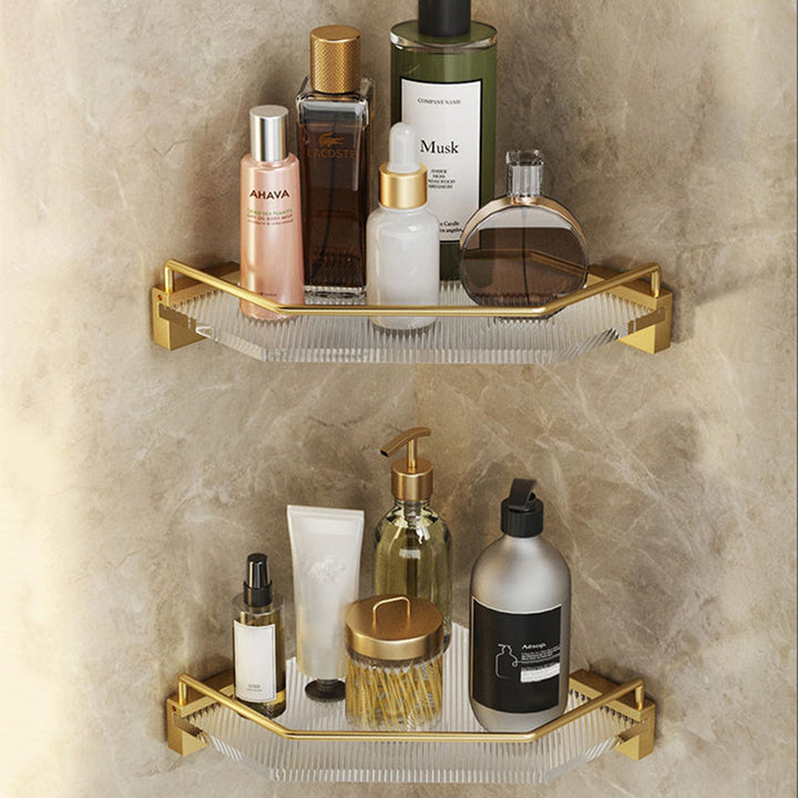 BowLift | Modern Bathroom Accessory Set made of Gold Metal and Acrylic Bath Accessory Set