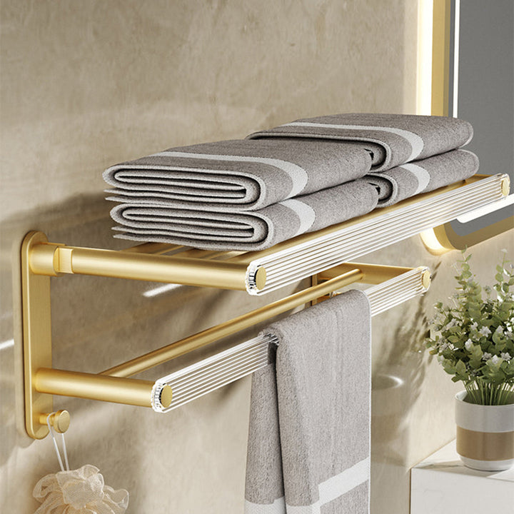 BowLift | Modern Bathroom Accessory Set made of Gold Metal and Acrylic Bath Accessory Set