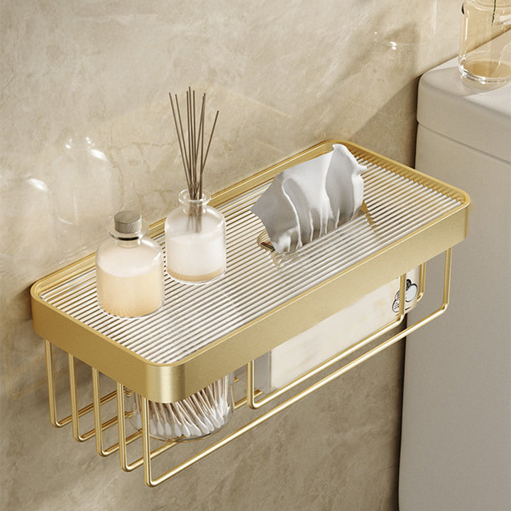 BowLift | Modern Bathroom Accessory Set made of Gold Metal and Acrylic Bath Accessory Set