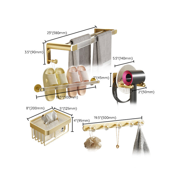 BowLift | Modern Bathroom Accessory Set made of Gold Metal and Acrylic Bath Accessory Set
