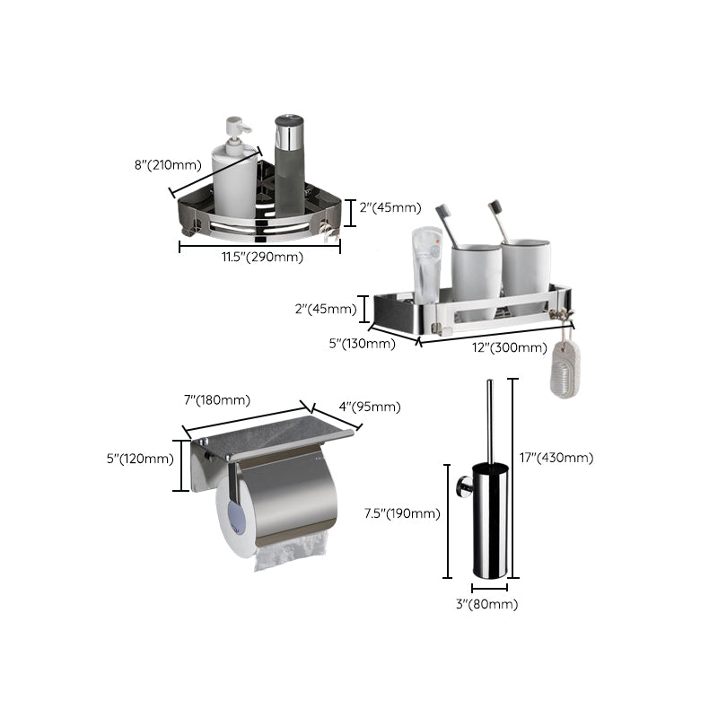 BowLift | Modern Bathroom Accessory Hardware Set Silver Bathroom Hardware Set