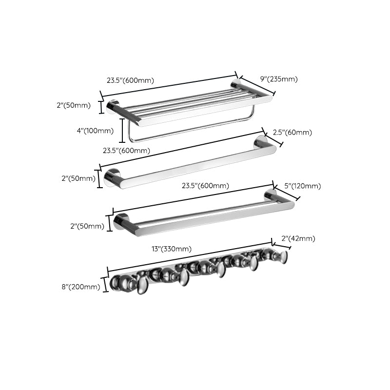 BowLift | Modern Bathroom Accessory Hardware Set Silver Bathroom Hardware Set