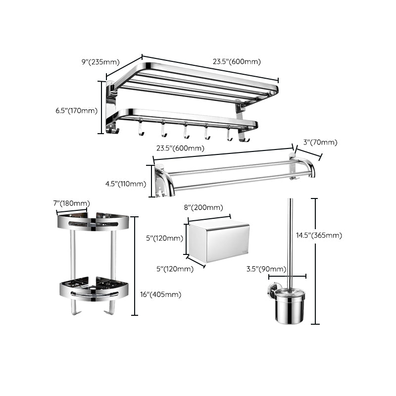 BowLift | Contemporary Metal Bathroom Accessories Single Piece or as Set with Paper Holder
