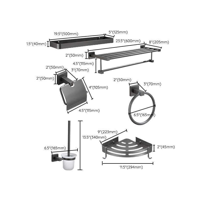 BowLift | Modern Bathroom Accessories Hardware Set Gray Bathroom Hardware Set