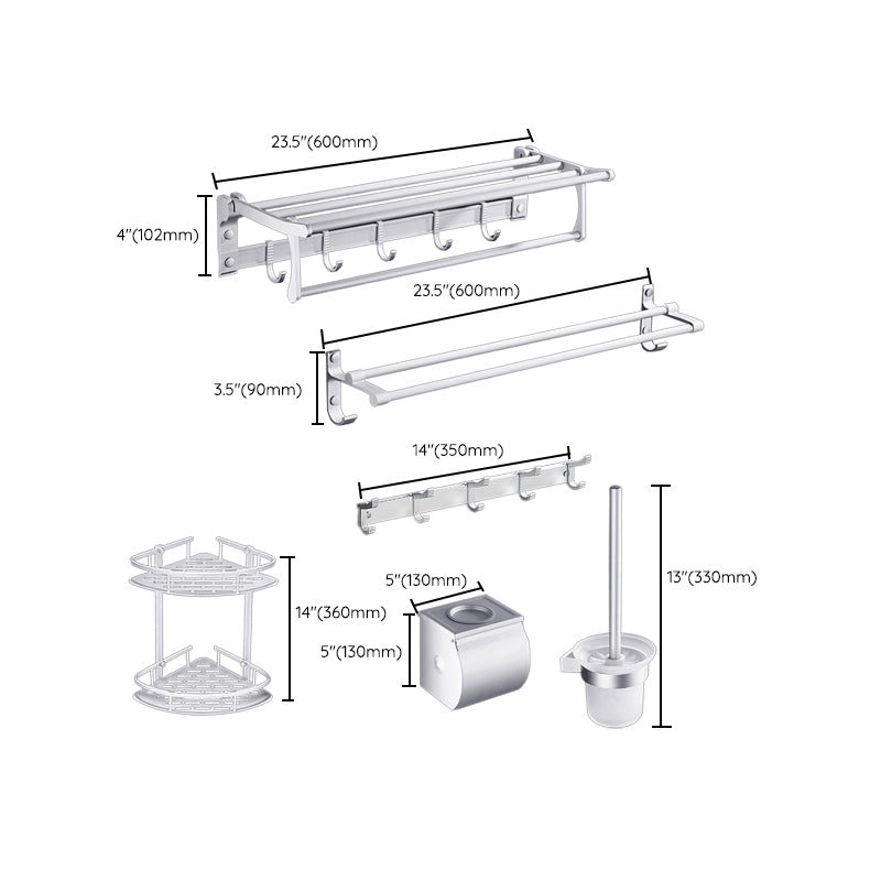 BowLift | Contemporary silver metal bathroom accessory set with towel holder