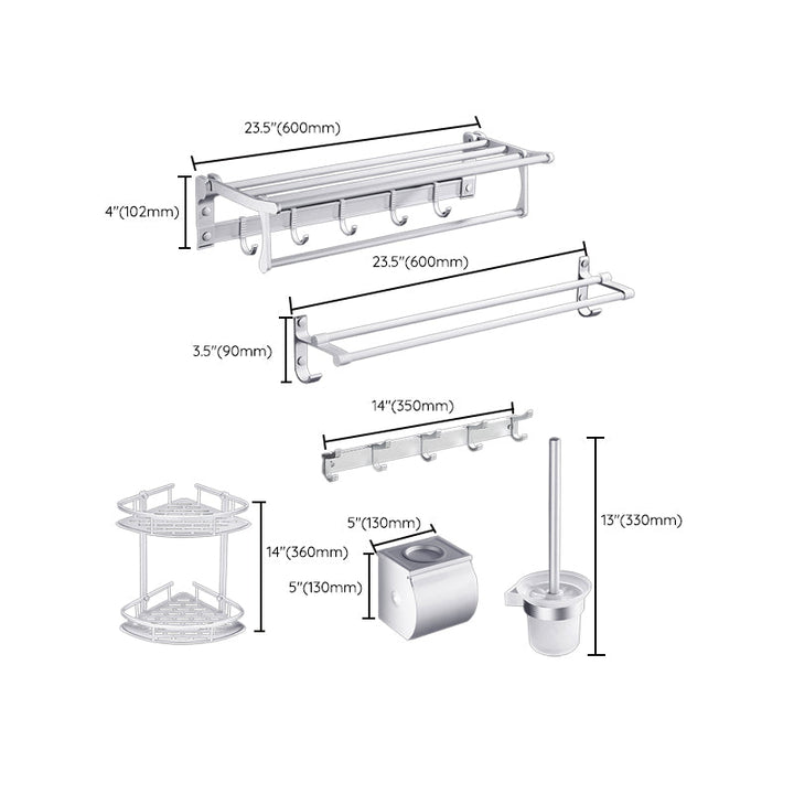 BowLift | Contemporary silver metal bathroom accessory set with towel holder