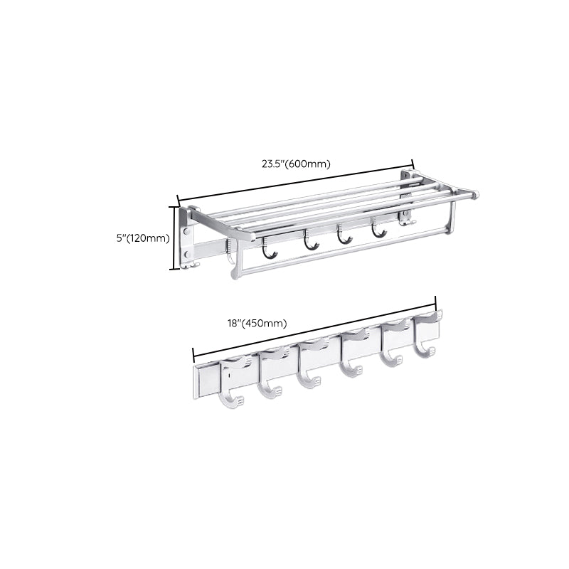BowLift | Contemporary silver metal bathroom accessory set with towel rack