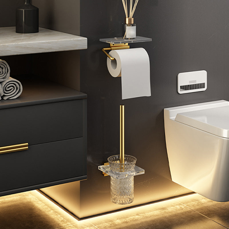 BowLift | 6-piece bathroom accessory set made of gold-colored metal bathroom hardware set