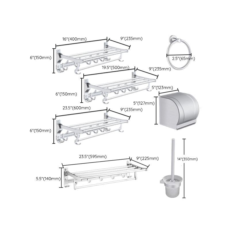 BowLift | Modern Bathroom Accessories Hardware Set Silver Bathroom Accessories Kit