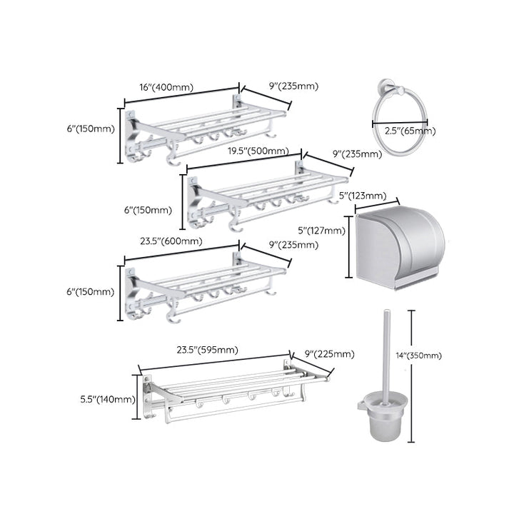 BowLift | Modern Bathroom Accessories Hardware Set Silver Bathroom Accessories Kit