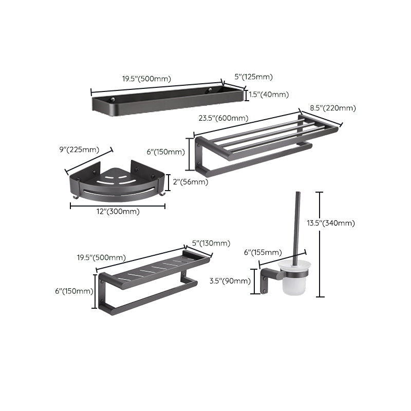 BowLift | Gray Bathroom Accessory Set Modern Bathroom Accessories Hardware Set