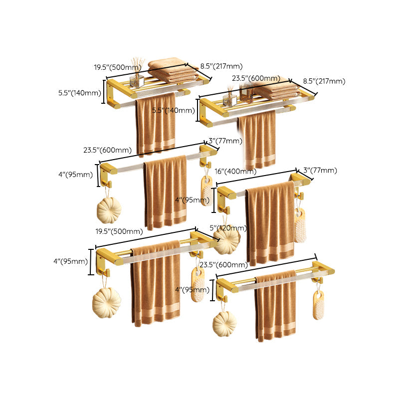 BowLift | Modern 7-piece Bathroom Accessory Set Metal Bathroom Set in Gold