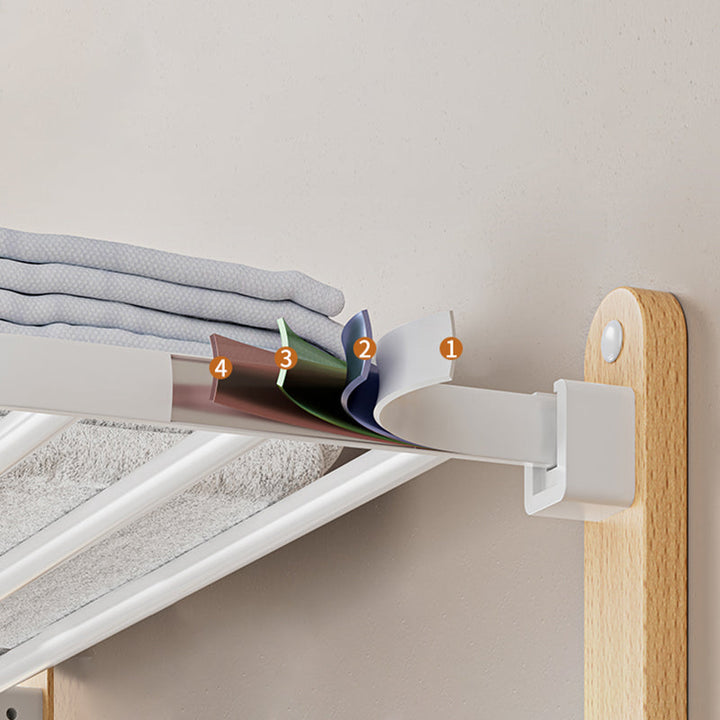 BowLift | White Metal and Solid Wood Bathroom Accessories Hardware Set