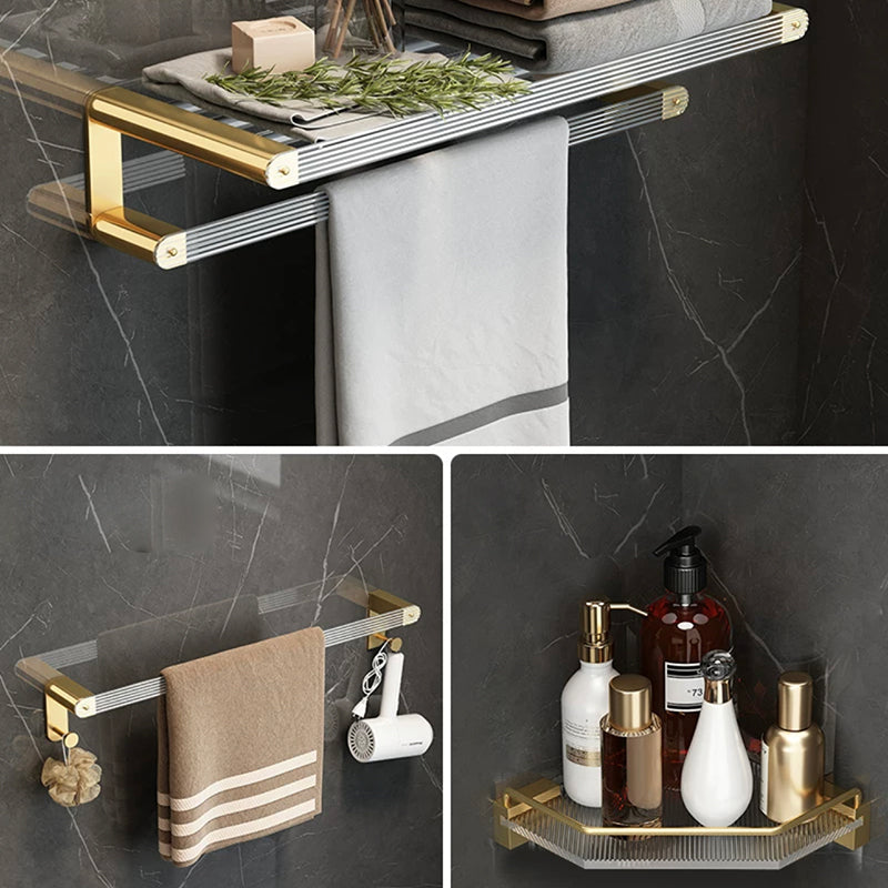 BowLift | Modern Bathroom Accessories Set Bathroom Shelf Gold Towel Holder Bathroom Hardware Set