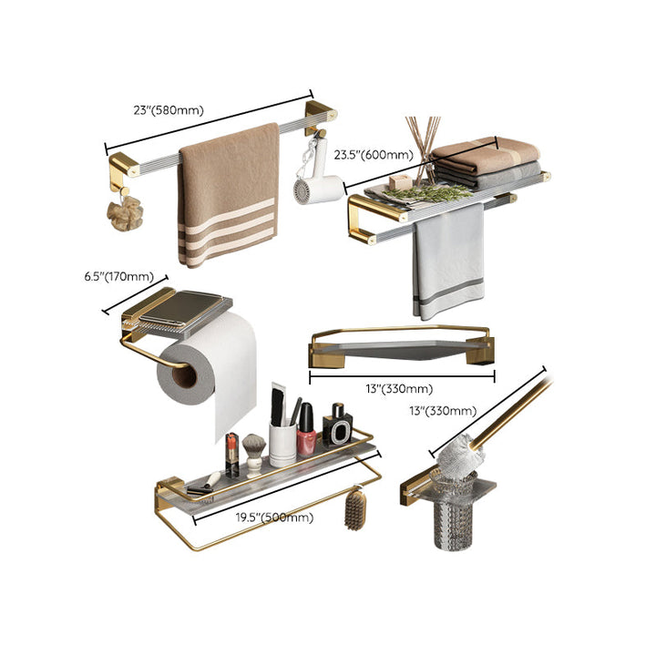 BowLift | Modern Bathroom Accessories Set Bathroom Shelf Gold Towel Holder Bathroom Hardware Set