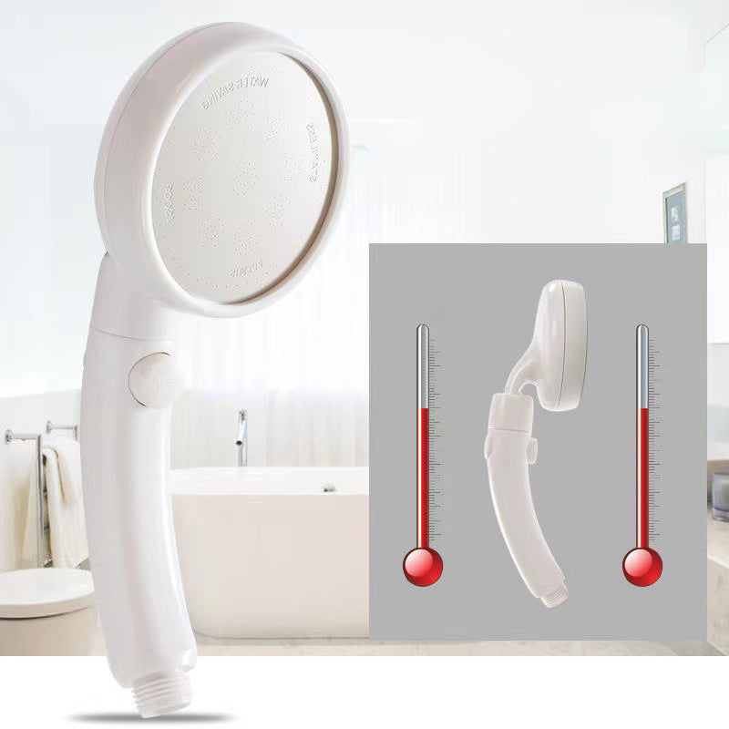 BowLift | Plastic Handheld Showerhead White Standard Spray Round Wall Mounted Swivel Showerhead