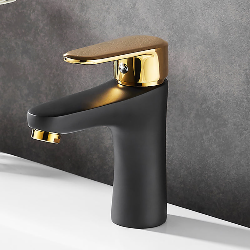 BowLift | Black-Gold Vessel Sink Faucet Lever Handle Low Arc Vessel Faucet