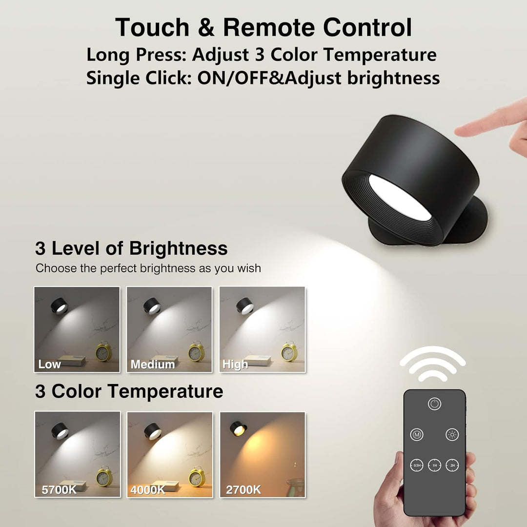 BowLift | FlexiLamp – Wireless Rechargeable 360° LED Wall Light for Indoors & Outdoors