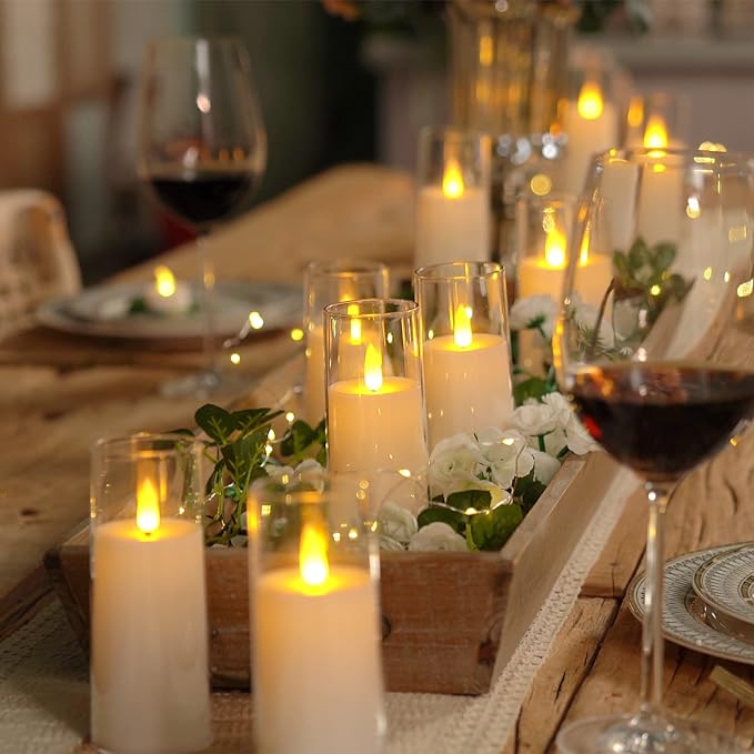 Flameless Acrylic Candle 9-Piece Set Bowlift