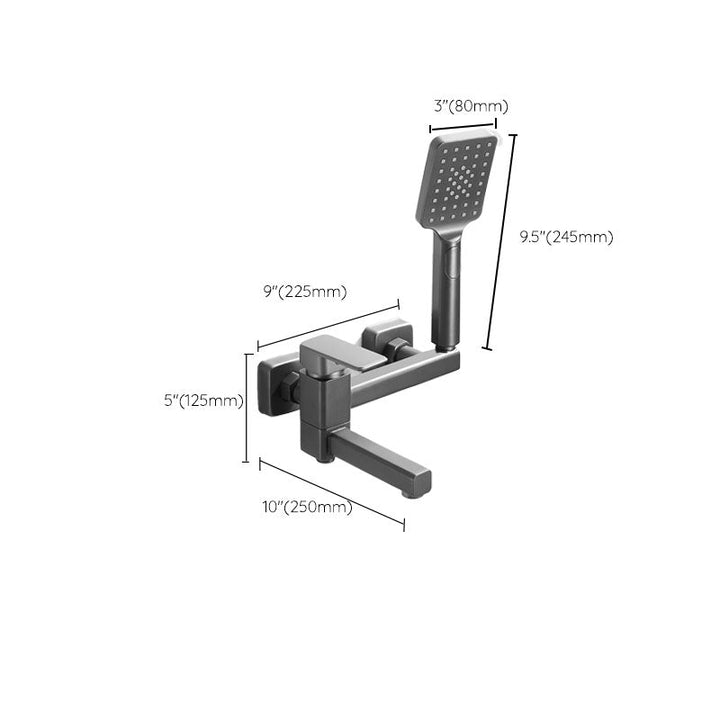 BowLift | Modern Bathtub Faucet Copper with Handheld Shower Wall-Mounted Bathtub Filler