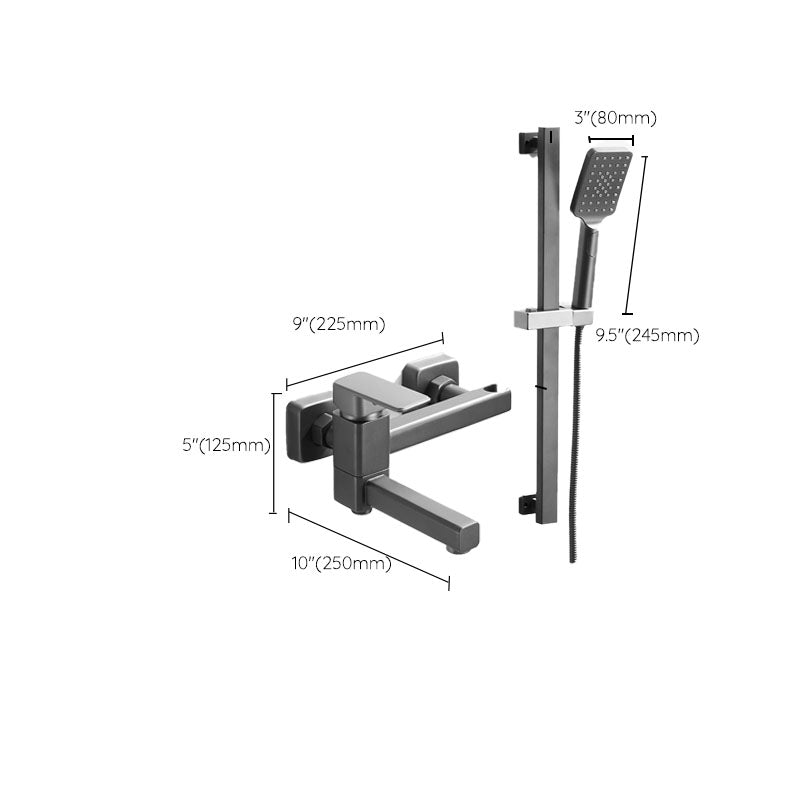 BowLift | Modern Bathtub Faucet Copper with Handheld Shower Wall-Mounted Bathtub Filler