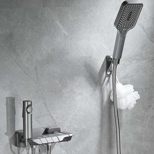 BowLift | Push-button shower system wall mounting hand shower square shower system with shower hose