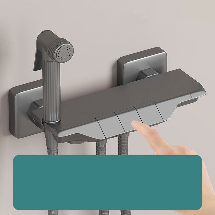 BowLift | Push-button shower system wall mounting hand shower square shower system with shower hose