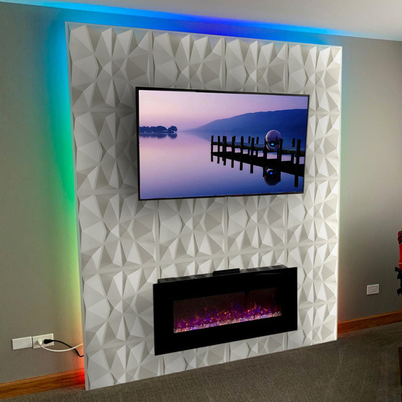 BowLift | Modern Zinc Back Wall Panel Smooth Upholstered Wall Ceiling in Black and White