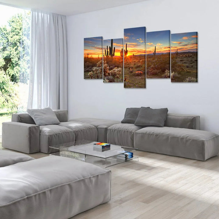 Set Of 5 Natural Desert Landscape Canvas | Bowlift