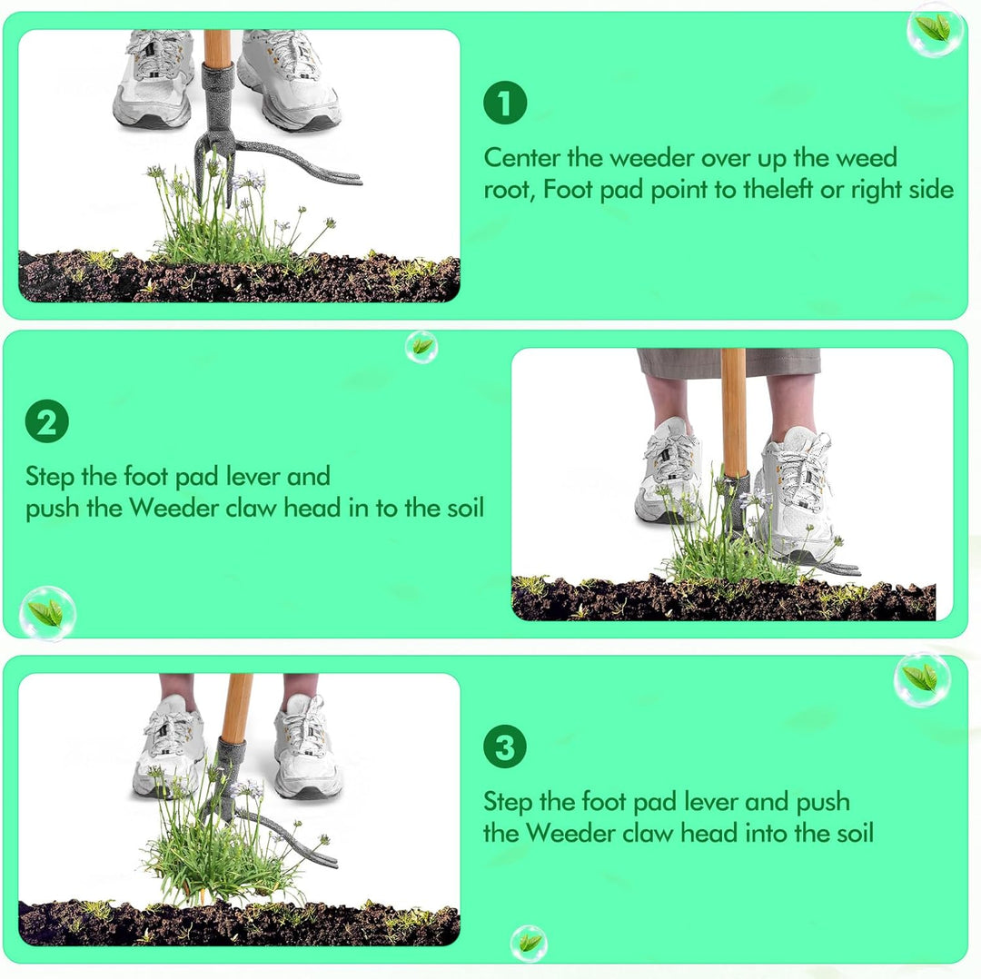BowLift | Weed puller with 4-claw head – Effective garden tool made of iron for root removal