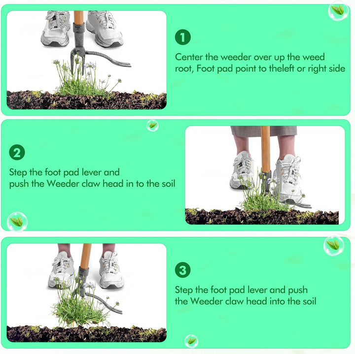 BowLift | Weed puller with 4-claw head – Effective garden tool made of iron for root removal