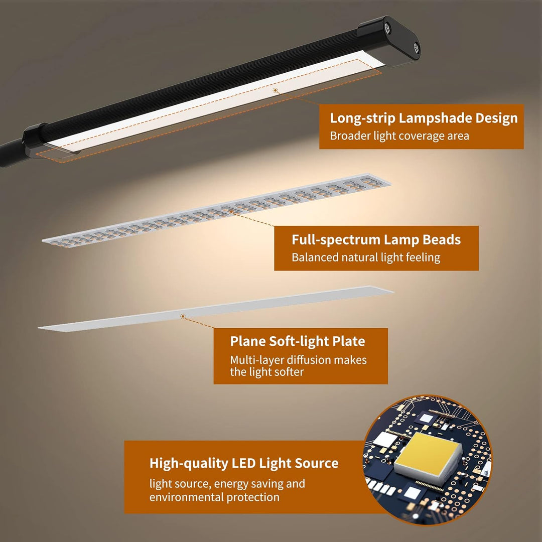 BowLift | 77 LED Desk Clamp Lamp with USB Power & Flexible Gooseneck – Serava