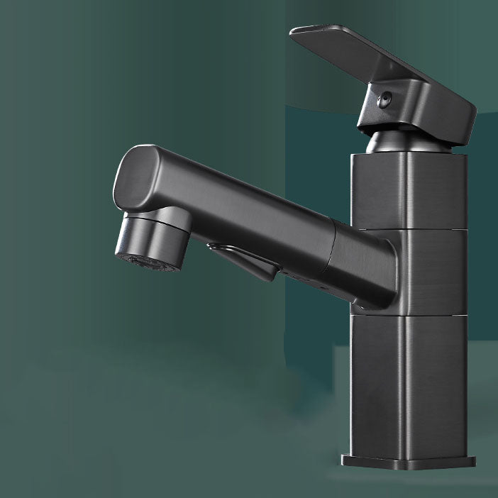 BowLift | Bathroom Vessel Faucet Swivel Spout Single Handle Faucet with Pull-Out Spray Head