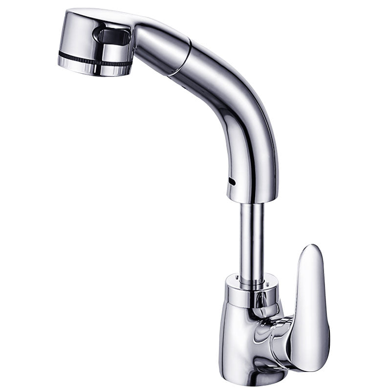 BowLift | Vessel Sink Bathroom Faucet with Swiveling Spout Single Lever Faucet with Pull-Out Spray