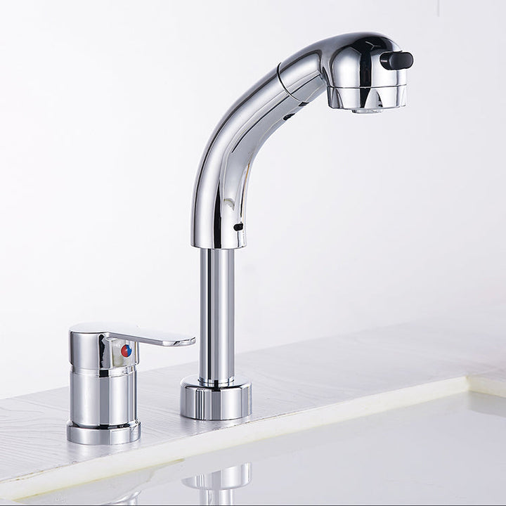 BowLift | Vessel washbasin mixer High arch three-way faucet 2-hole fittings